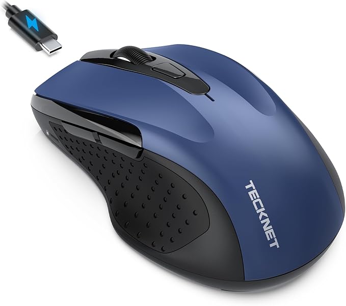 TECKNET Rechargeable Jiggler Wireless Mouse, Dual-Mode Connectivity