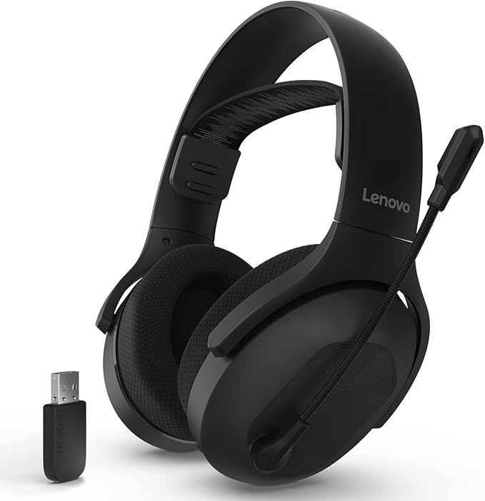 Lenovo Legion H500 PRO 7.1 Surround Sound Gaming Headset, Noise-Cancelling Mic, Memory Foam & PU Leather Earcups, Stainless Steel Headband, PC, PS4, Xbox One, Nintendo Switch, GXD0T69864, Black