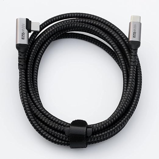 SUMPK USB C to USB C Cable 100W, 2-Pack 6.6ft Right Angle