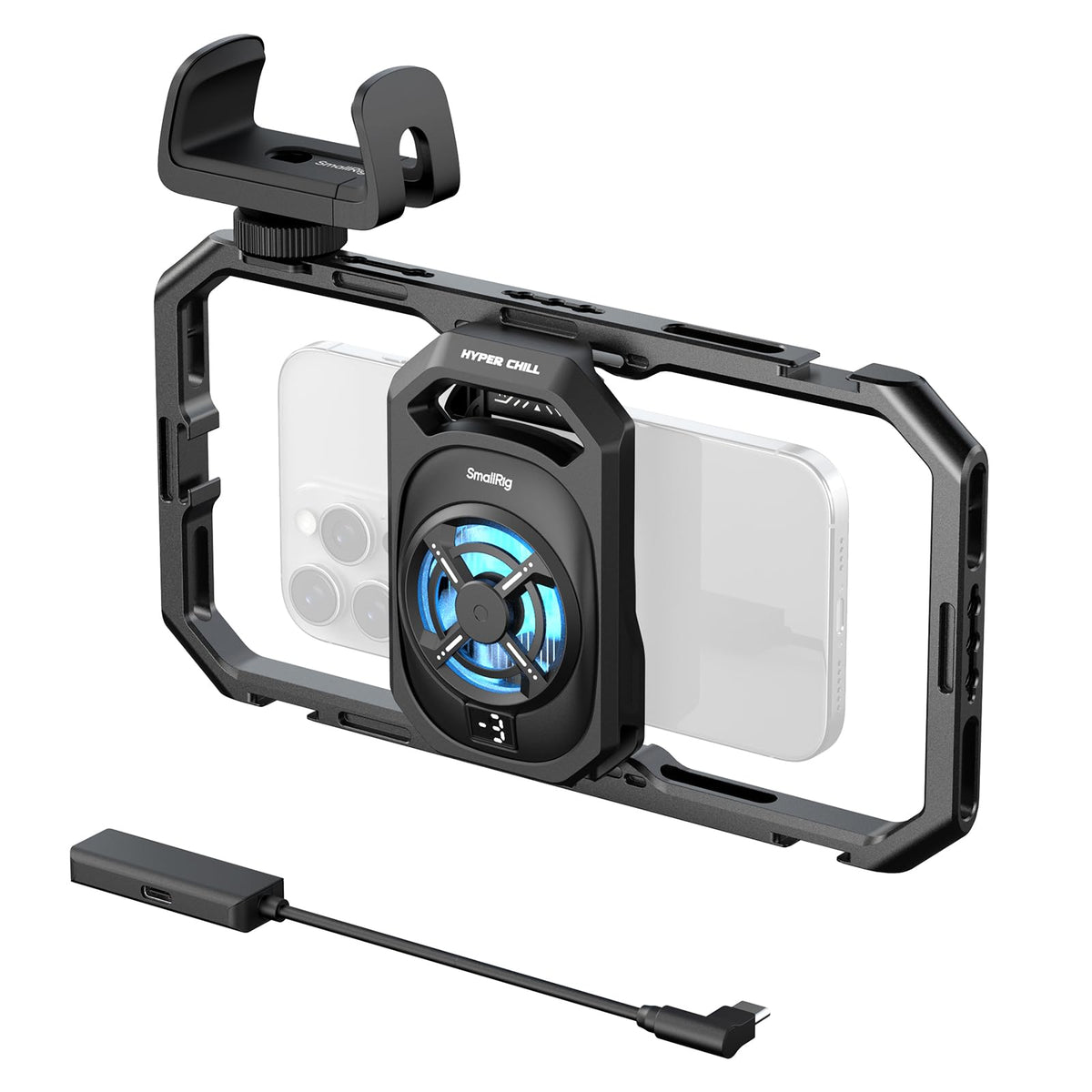 SMALLRIG All-in-One Cooling Dual Handle Phone Cage Kit with 15W Cooler-5276