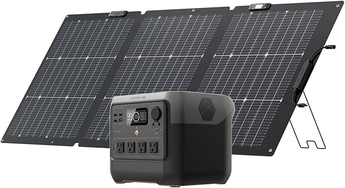 EF ECOFLOW Solar Generator RIVER 2 Pro & 220W Portable Solar Panel, 768Wh