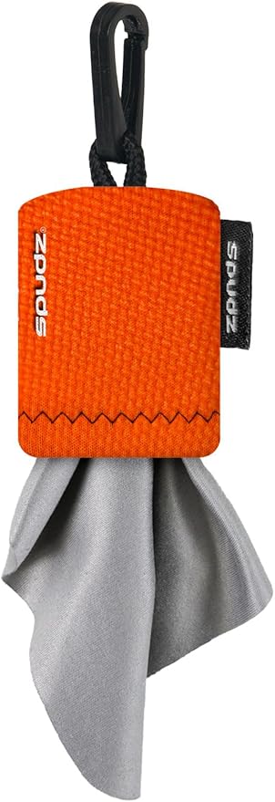 SPUDZ Classic Microfiber Lens Cleaner – Clip-On Pouch, Washable – for Binoculars, Scopes, Glasses, Screens | Classic | Fish Assort