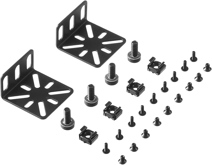 PhyinLan Rack Mount Kit for 12.6 inch Switches, Adjustable Rack Ears for Netgear, Cisco, D-Link, TRENDnet and Dell Products, Mount 12.6" Wide to 19" Equipment, Adjustable Hole Distance 14-30mm