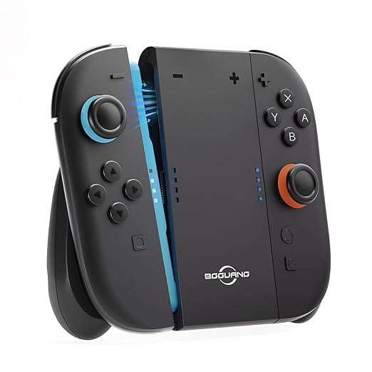 Switch 2 Joycon Charging Grip, Super Magnetic Charger Handle for Nintendo Switch 2 Joycons, Ergonomic Controller Grip for Playing While Charging, Switch 2 Accessories Black (USB Charging Black)