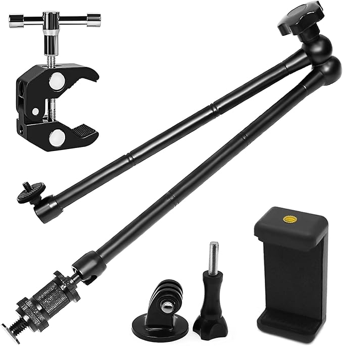Niewalda 11" Articulating Magic Arm with 1/4" & 3/8" Threaded Super Clip