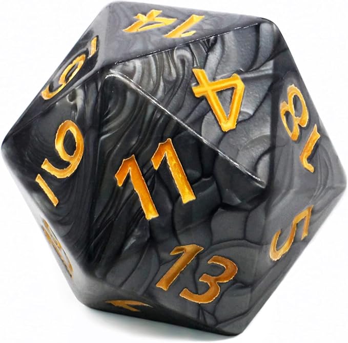 20 Sided DND Dice,D20 Giant Polyhedral Dice,55mm Titan Large Pearl Color D20 Dice,20 Sided Cube D&D Dice Set for Dungeons and Dragons, RPG, MTG Table Games(Beige Pearl)