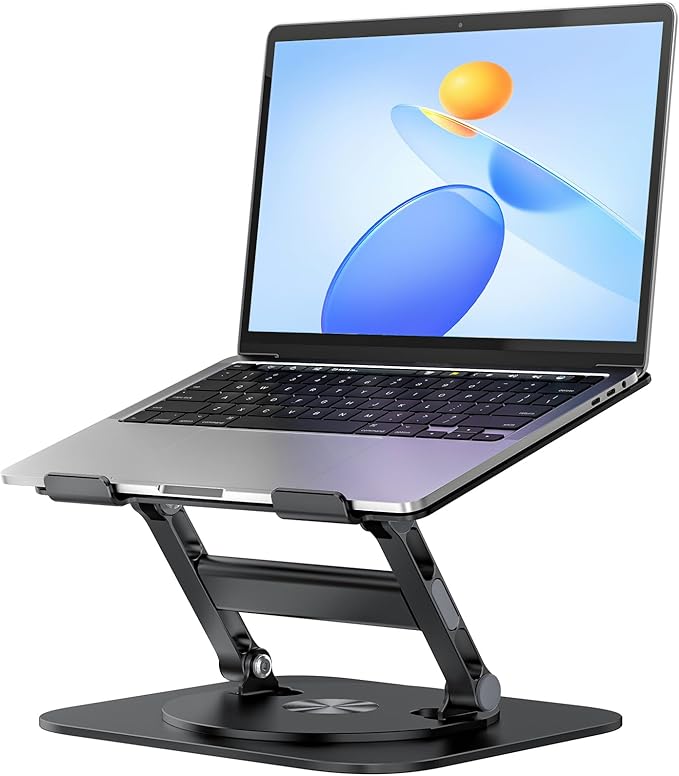 MCHOSE Laptop Stand, H-Design Stable Computer Stand, Ergonomic Laptop Riser with 360° Rotating Base, Notebook Compatible with All 10-17” Laptops