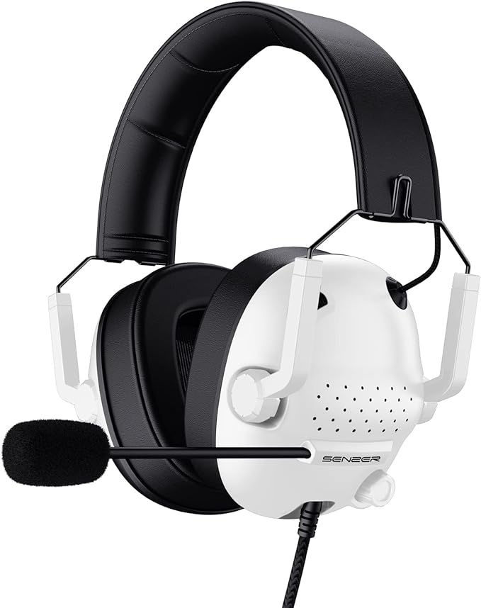 SENZER SG500 Surround Sound Pro Gaming Headset with Noise Cancelling Microphone - Soft Memory Foam Padding - Portable Foldable Headphones for PC, PS4, PS5, Xbox One