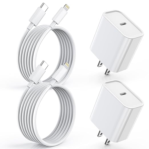 Fast iPhone Charger, Quick 10Foot USBC Wall Charger Phone Charge 2Pack PD USB C Fast Charge Block + Long 10FT Lightning Fast Charging Cable for iPhone 14/Pro/Pro Max/Plus/13/12/11/XS/XR/X/SE2022/iPad