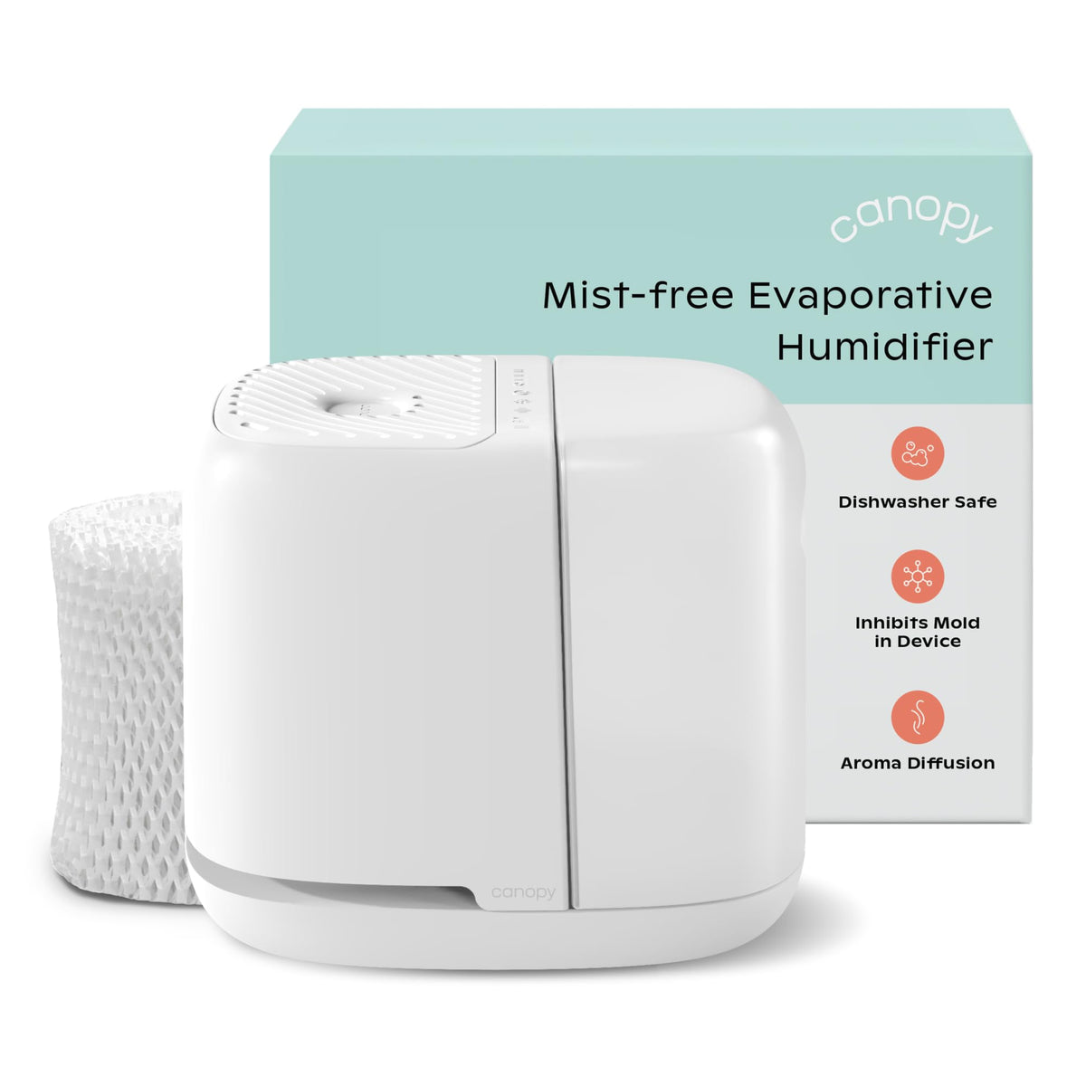 Canopy Bedside Humidifier 2.0, Moonstruck, 2.5L, 36 Hr, Reading Light & Sound