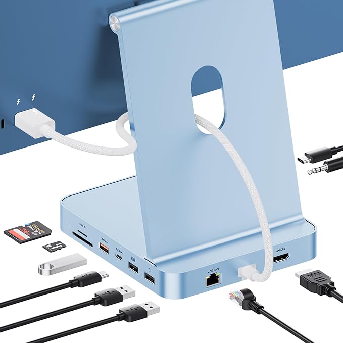 11-in-1 USB C Hub for iMac 24" 2021-2024 with M.2 NVMe 4TB SSD Enclosure