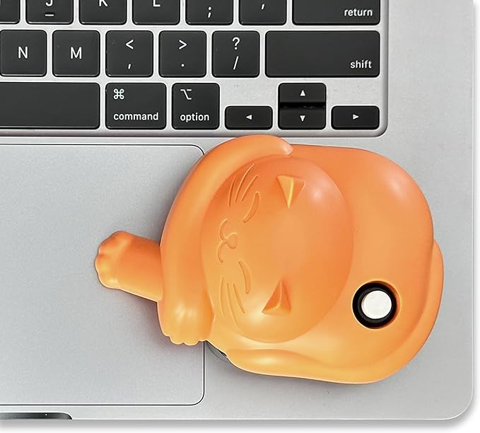 Laptop Trackpad Jiggler -AA Battery lasts 6 months -Undetectable -Cordless Mouse Jiggler -Does Not Work on DeII -Keeps Touchpad Active, Laptop Awake -Mechanical Mouse Mover -ON/Off Switch (Orange Cat)