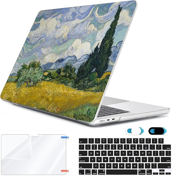 HOHAIYOO Compatible with MacBook Air 13.6 inch Case 2026 2025 2024-2022 Release M5 A3449 M4 A3240 M3 A3113 M2 A2681 with Touch ID, Hard Shell Case&Keyboard Film&Screen Film&Webcam Cover