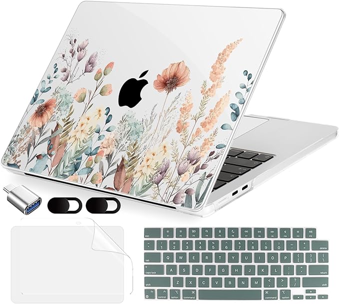 MecBevia Compatible with MacBook Air 13 inch Case M5 M4 M3 M2 2026-2022