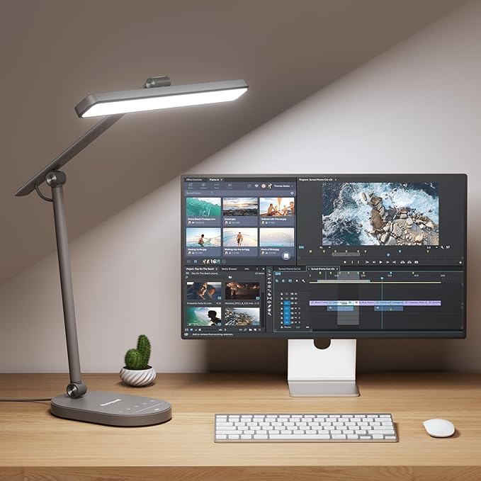 Honeywell HWT-H4 LED Desk Lamp, Eye-Caring, Dimmable, Auto Sensor