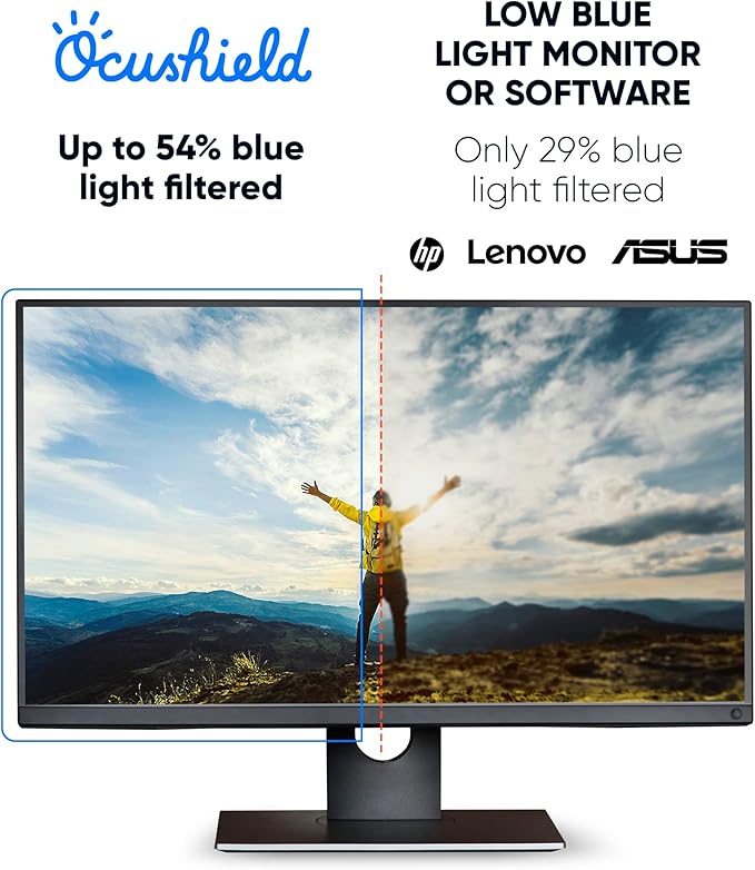 Ocushield 17” (5:4) Premium Anti Blue Light Screen Protector with Privacy Filter for Laptops and Computer Monitors - Anti-Glare - Easy Install - Anti-Fatigue (338 x 271 mm)