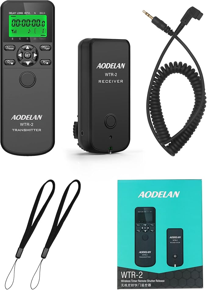 AODELAN Wireless Intervalometer Timer Remote Control, Long Exposure Shutter Release for Sony A99 A77II A77 A33 A55 A57 A100 A200 A500 A850; Replaces Sony RM-L1AM Cable
