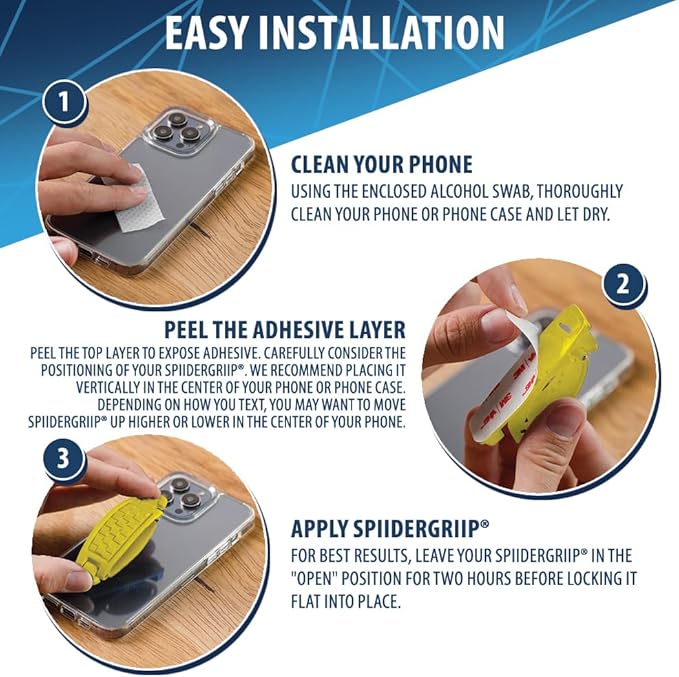 360 Rotating Phone Grip - Phone Holder for Hand - Phone Grips for Back of Phone & Pop Cell Phone Accessories for iPhone, Smartphones & Kindle Tablets (Yellow)