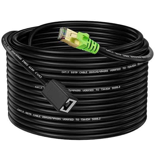 Weetcoocm Ethernet Extension Cable 3ft, Network Cat6a Extension Patch Cable RJ45 Cords Shielded Male to Female Connector (3FT)