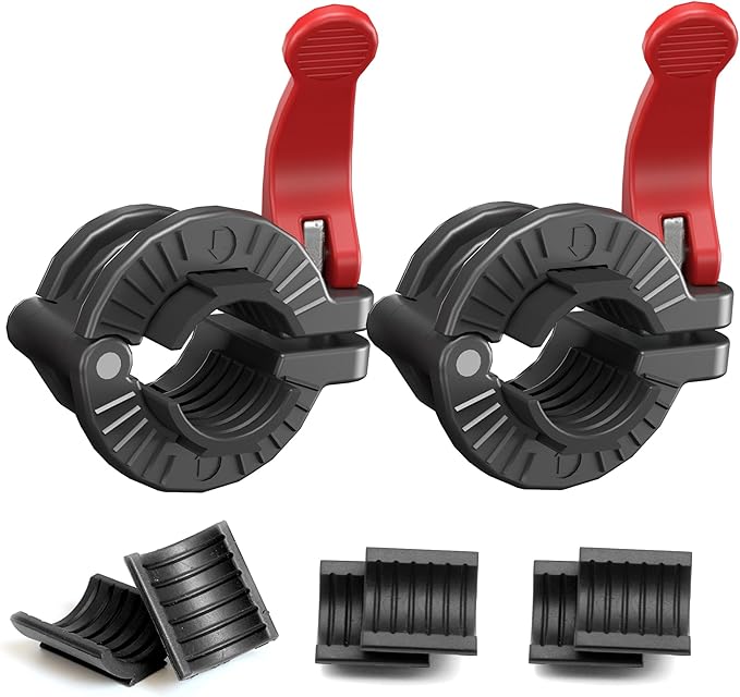 MAXRICH Barbell Clamp 1 inch Multiple Sizes & Adjustable Weight Clips for Barbell Quick Release Barbell Clips|Barbell Collar Bar Locks for Weight Lifting