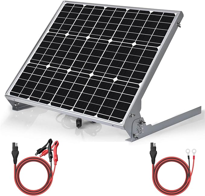 SUNER POWER 12V 30W Solar Battery Charger Maintainer, Built-in UltraSmart MPPT Controller, Adjustable Mount Bracket, Waterproof 30 Watt Solar Panel Kit for 12 Volt SLA Deey Cycle AGM Lifepo4 Battery