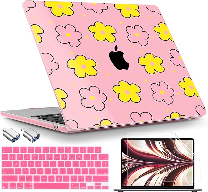 TWOLSKOO Compatible with MacBook Air 13 inch Case M5 2026 M4 2025 M3 M2 2024-2022 A3449 A3240 A3113 A2681, Plastic Hard Shell & Keyboard Cover for MacBook Air 13.6 inch Case