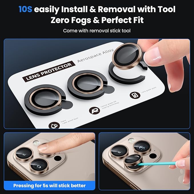 WSKEN for iPhone 16 Pro/iPhone 16 Pro Max Camera Lens Protector