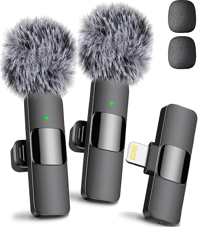 Mini Mic Pro (Latest Model – #1 Microphone for iPhone & Android, Wireless Mini Microphone, Clear Voice, Noise Cancelling, Lavalier Mic for TikTok, YouTube & Interviews