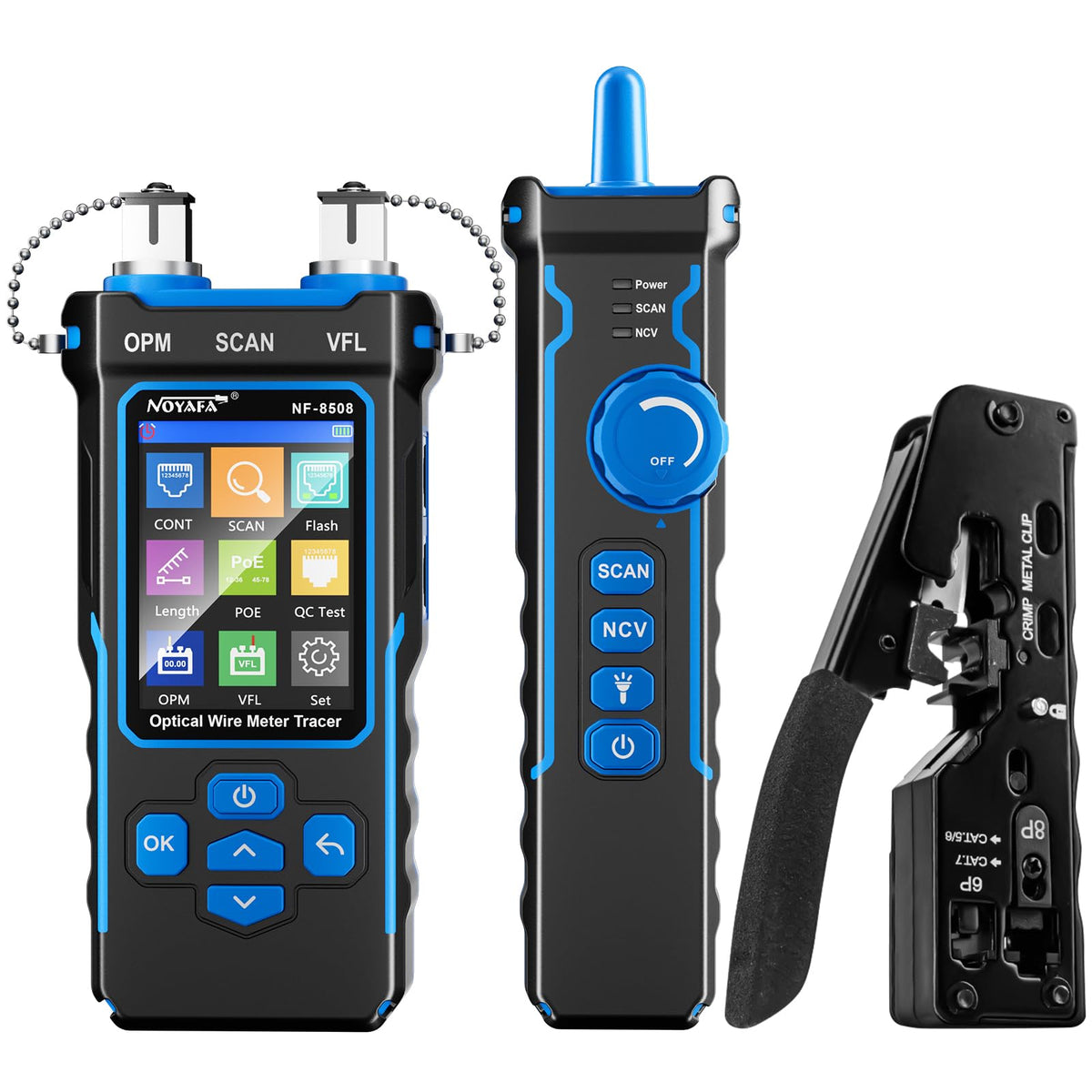 NOYAFA NF-8506 Network Cable Tester with RJ45 Crimp Tool, IP Scan Ping Test