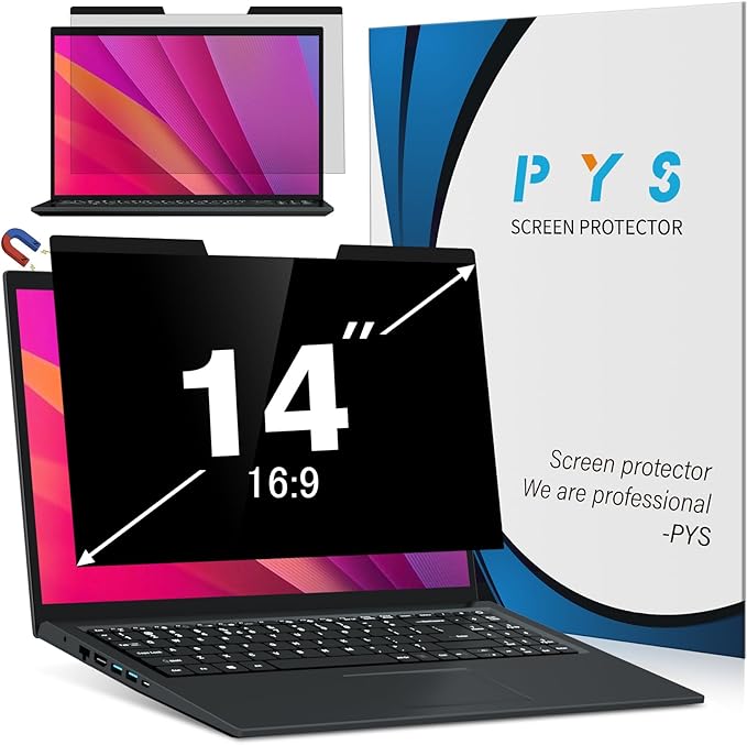 PYS Magnetic Privacy Screen for MacBook Air 15.3 Inch (2025/2024/2023, M4, M2 Chip) - Removable Anti-Glare Protector with Camera Cover Slide, Anti-Blue Light Filter for Mac Air 15.3" Laptop