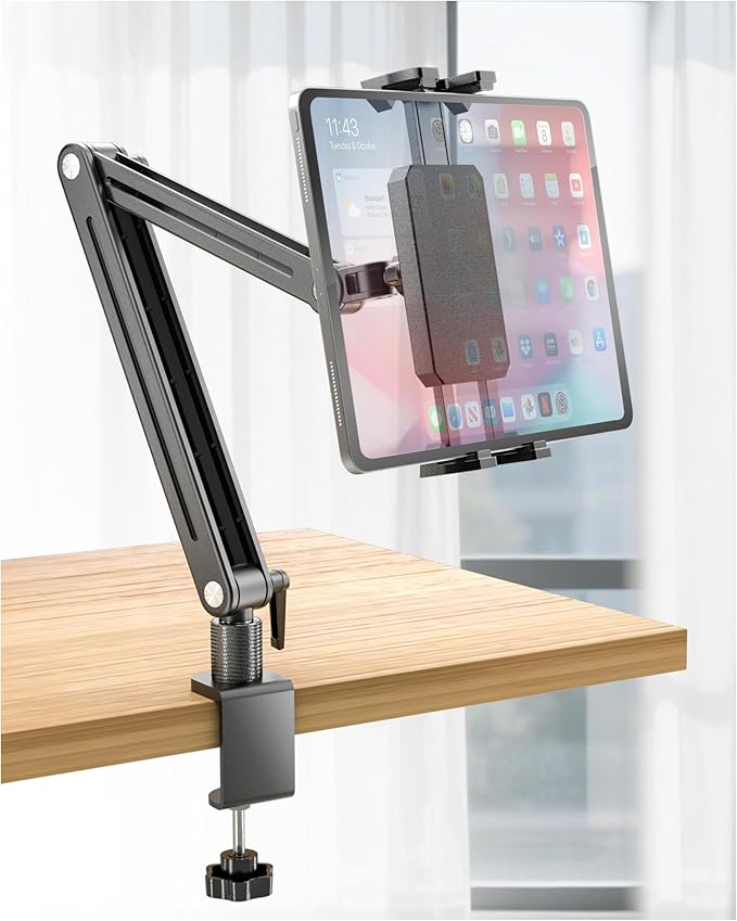 Portable Monitor Arm Mount Holder Screen Stand 18.5" 360° Rotating Base