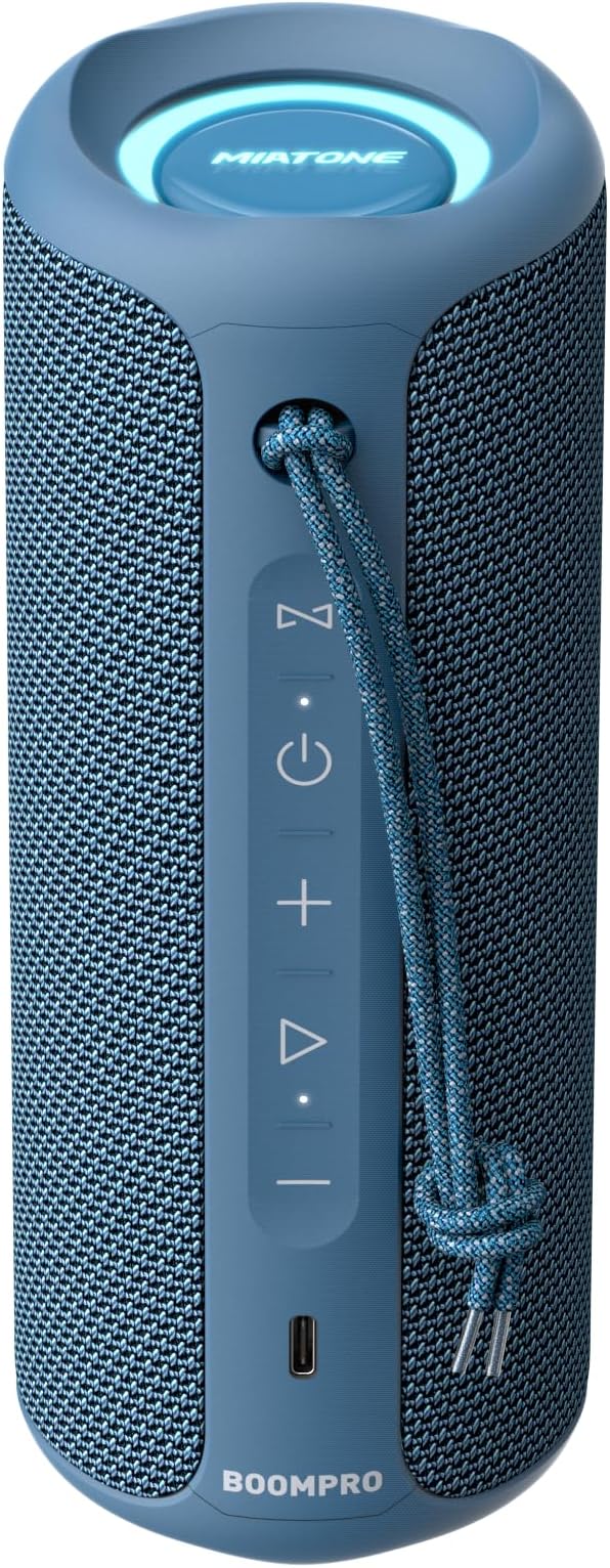 MIATONE Bluetooth Speakers 36W TWS Portable Speaker with Stereo Sound Bass, Bluetooth 5.3 Wireless USB Type C Outdoor Festival Gifts for Mom (Pink)