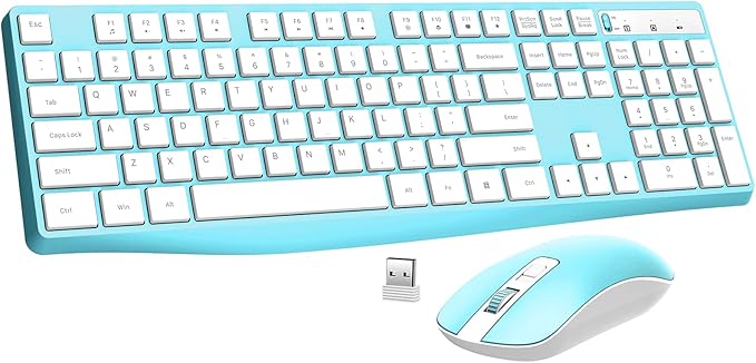 2.4G Wireless Keyboard Mouse Combo, Full-Sized for Computer- Black