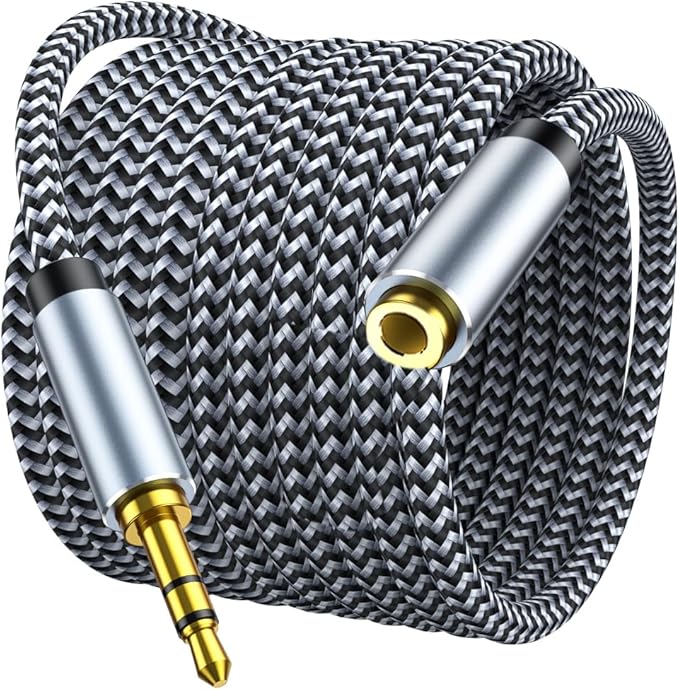 MORELECS Headphone Extension Cable 10ft - Aux 3.5mm Extension Cable Male to Female, 1/8 Inch TRS Stereo Audio Jack Extender for Car, Speaker, TV, PC (Audio Only, No Mic)