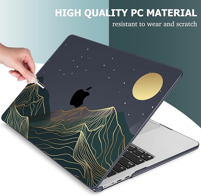 Mektron for 2025 M4 MacBook Air 13.6 Inch A3240 Case Fits 2023 A2681 M2 2024 A3113 M3 Chip with Liquid Retina Display, Printed Plastic Hard Shell Cover for MacBook Air 13.6", Abstract Mountain C112