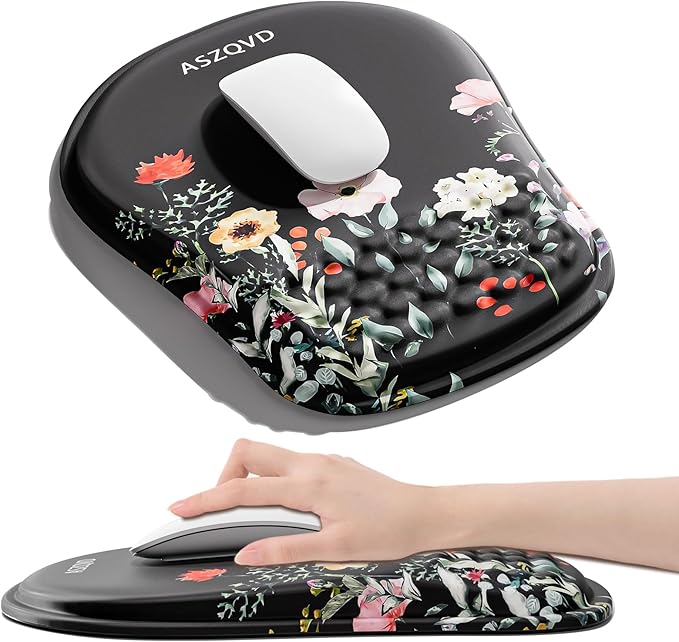 Aszqvd Ergonomic Mouse Pad with Wrist Support, White Mousepad for Desk