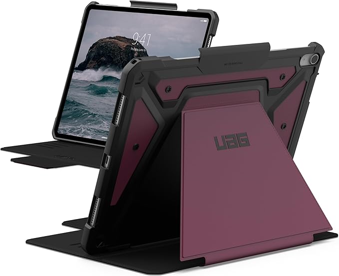 URBAN ARMOR GEAR UAG Designed for iPad Air 13" Case M4/M3 2024-2026 - Rugged Multi-Angle Viewing Folio Protective Cover Pencil Holder & Adjustable Stand, Metropolis SE Black