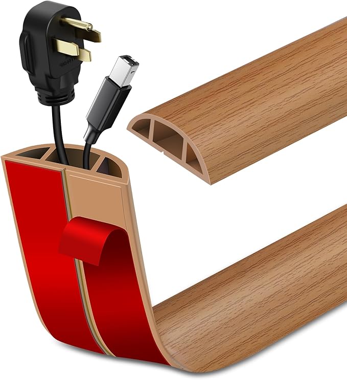 LSGCQ Floor Cord Cover Self Adhesive Cord Hider Floor Cable Management — 1.97" x 10'