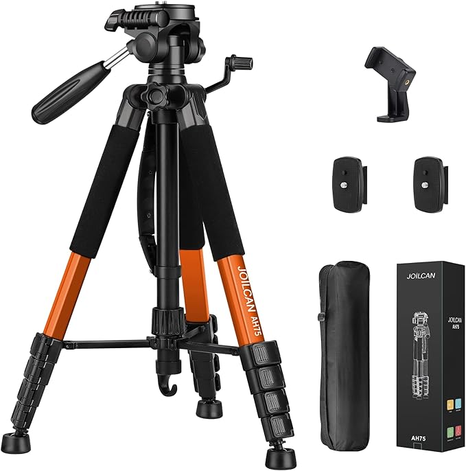 JOILCAN Tripod Camera Tripod, 74" Tripod for Camera Cell Phone