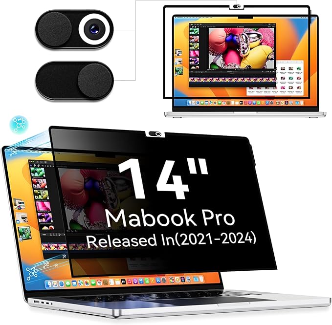 13.3 Inch Laptop Privacy Screen Compatible with Lenovo Hp Dell Acer Asus Thinkpad Envy Xps, 16:10 Aspect Removable Anti Glare Blue Light Filter Protector,13 in Computer Monitor Privacy Shield
