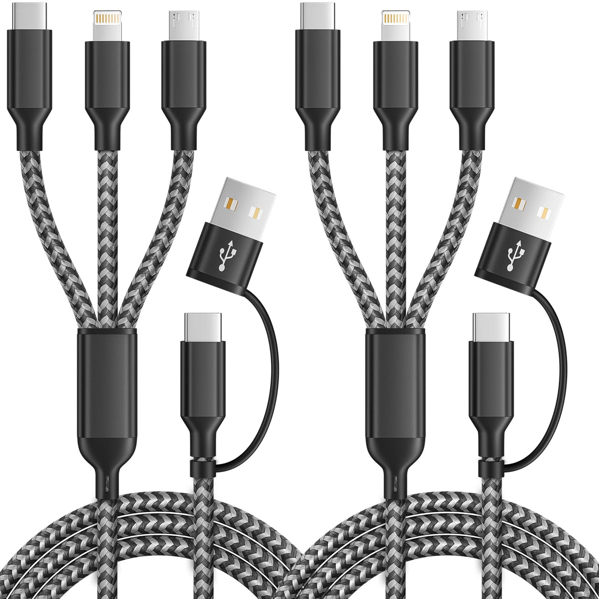 Travel Essentials Multi Charging Cable, USB Cable Universal Charger, 2Pc4FT