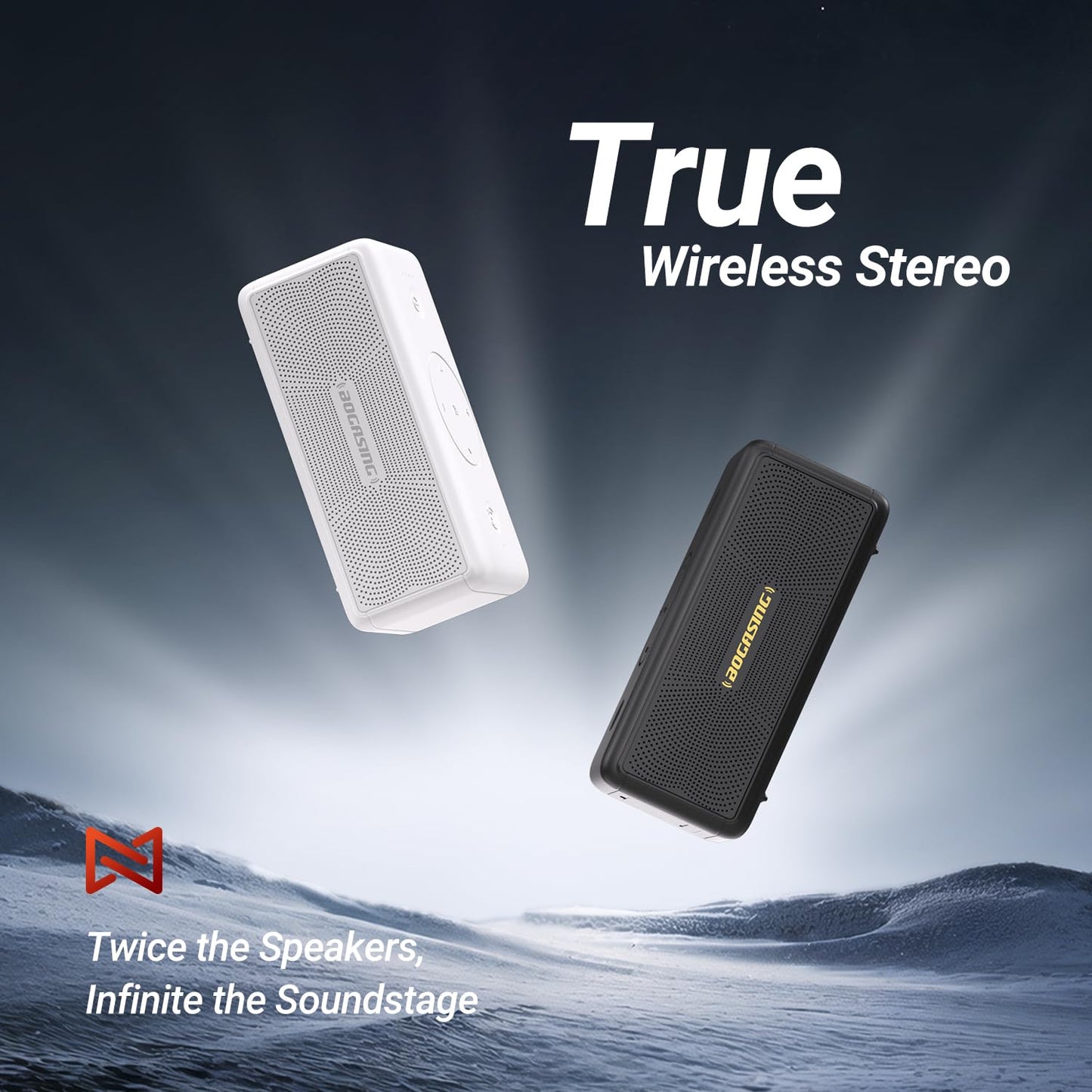 BOGASING M5 Portable Bluetooth Speaker with 40W Immersive Stereo Sound