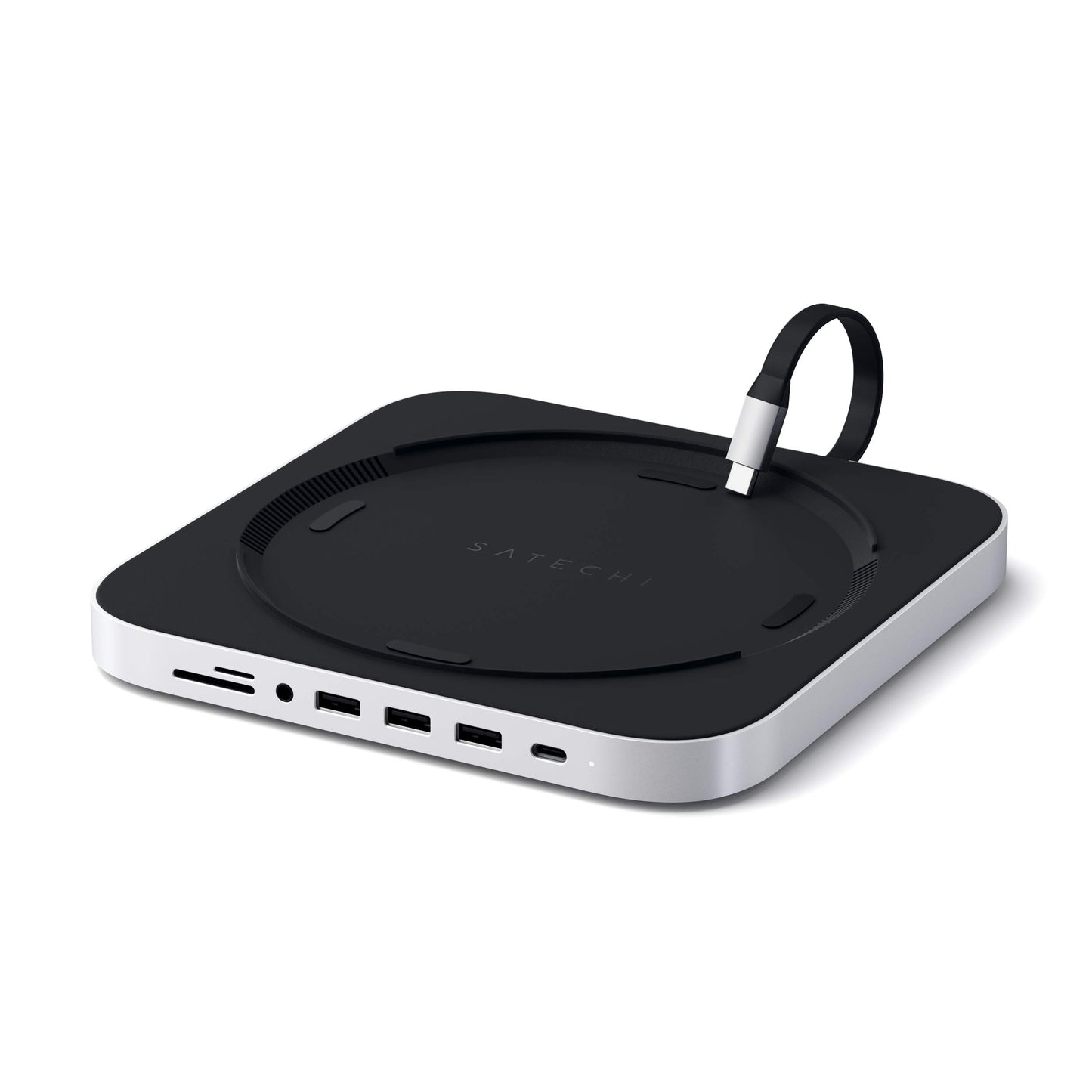 Satechi Aluminum Stand & Hub for Mac mini, USB 3.0 & Headphone Jack, Silver