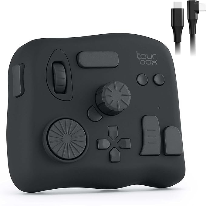 TourBox NEO - Customizable Editing Controller, Video Photo Color Grading Speed Editor, Mac/PC Intuitive Control Productivity for Adobe, Davinci and More, Programmable Keyboard Set with Cable and Bag