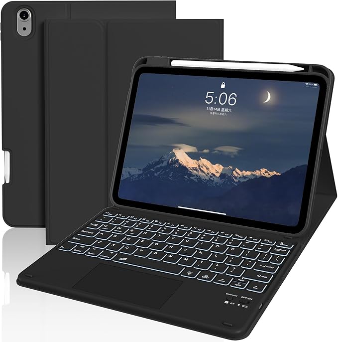 JKSML for iPad(A16) 11th/10th Generation Case with Keyboard (11/10.9 inch)