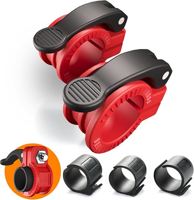 ZY-HUAN Mini Pro Barbell Clips 1 inch I Multi-Size Adjustable Barbell Collar I 1 inch Barbell ClampsIQuick Release Weight Clips Pair of Locking for Dumbbell Bar (Rose)