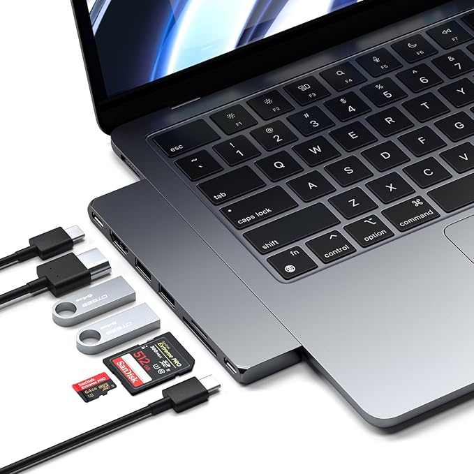 Satechi 7-in-1 USB-C Hub Pro Slim, 4K HDMI, USB 3.2 Gen 2, USB 4