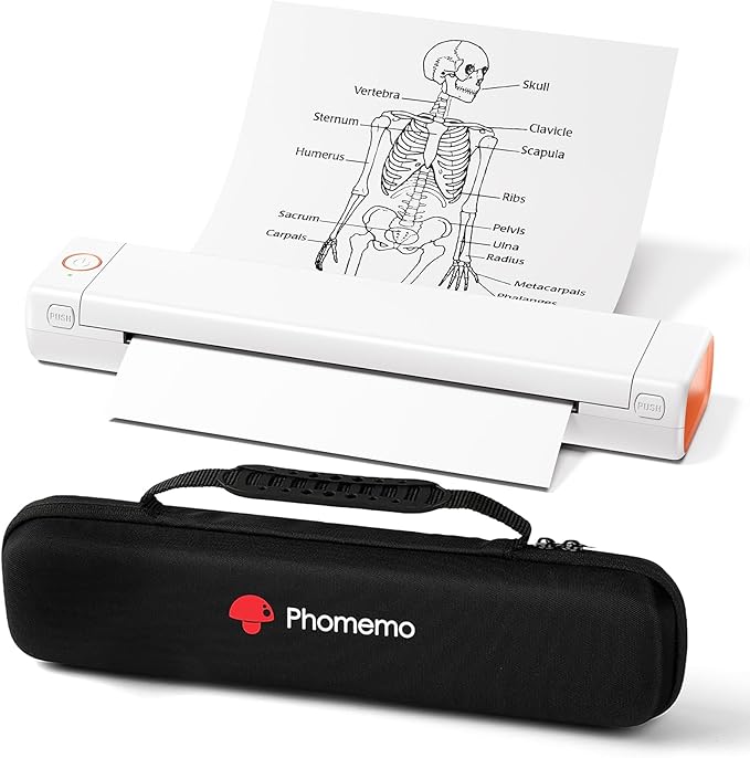 Phomemo Portable Printers Wireless for Travel, M08F Thermal Bluetooth Printer Support for 8.5"x11" US Letter, Small Inkless Printer Compatible with iOS, Android, Laptop for Car, Office, Home