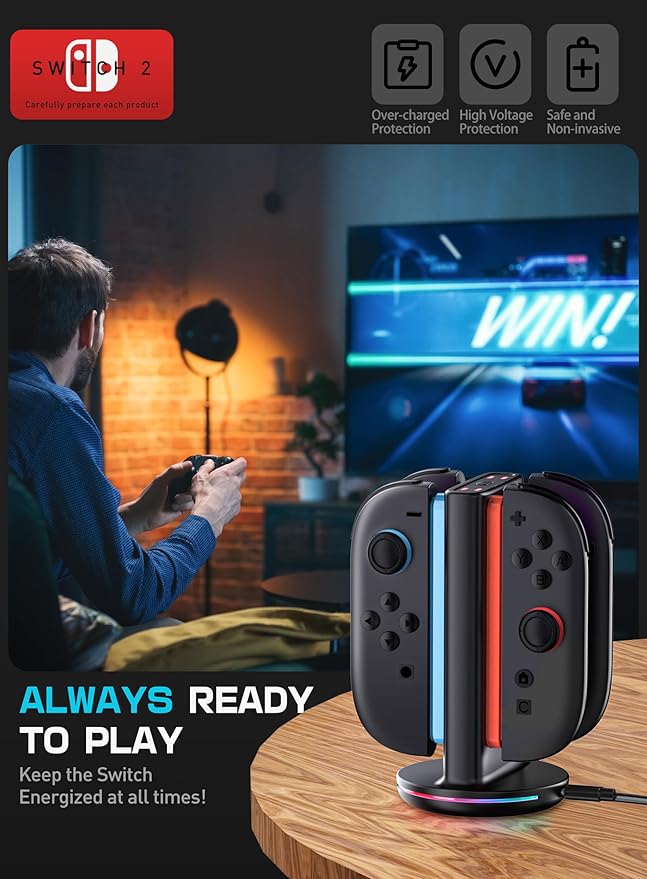 SUPCASE Charging Dock for Nintendo Switch 2 Joy Con, Black
