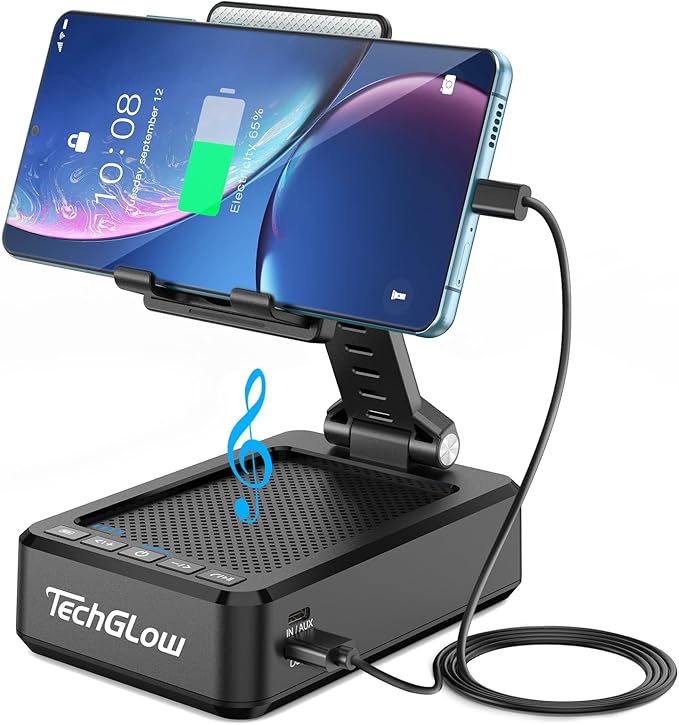 TechGlow Gifts for Men Women Foldable Cellphone Stand with Charging Function Birthday Gift Idea for Mom Dad Cool Gadget Tech Gifts-Pink